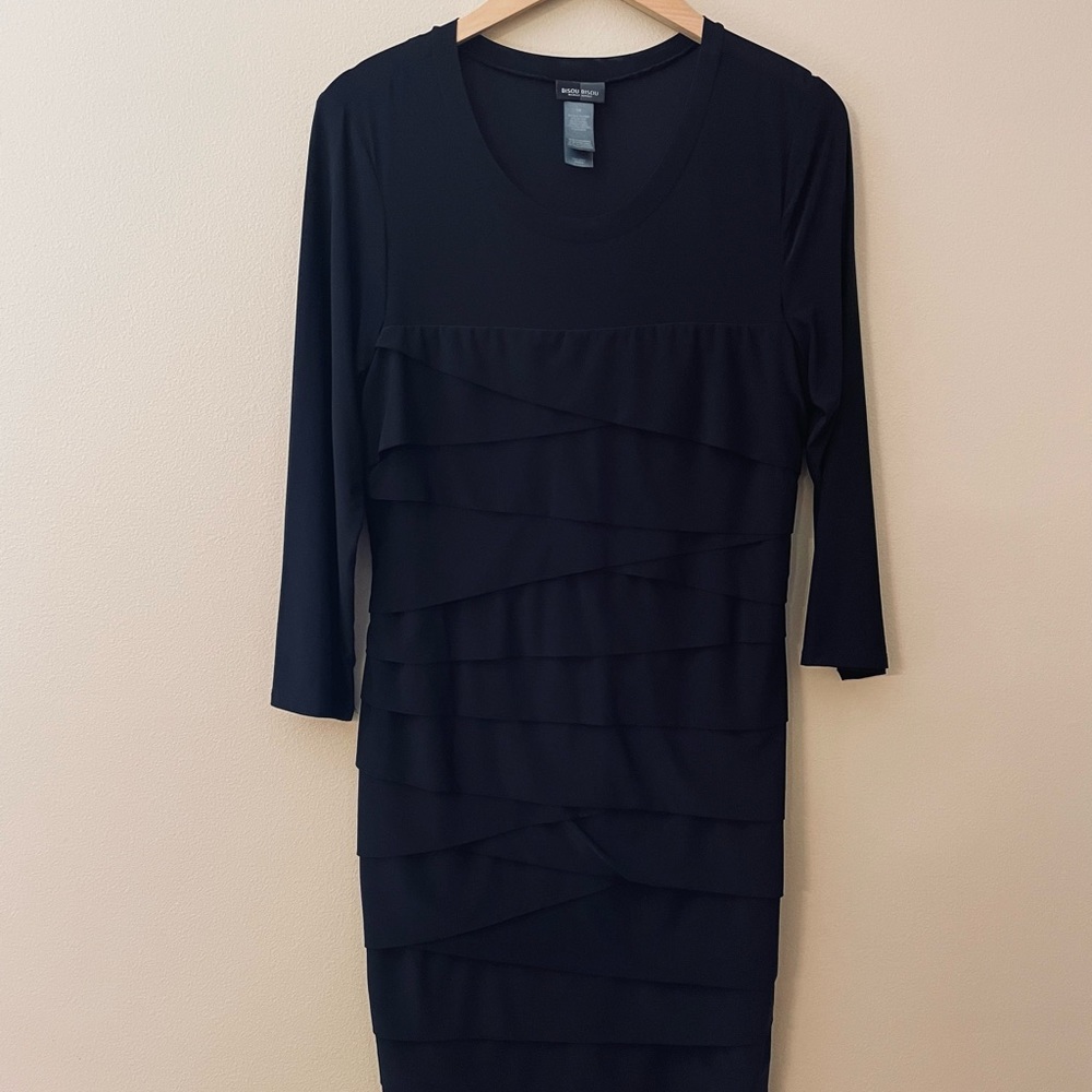 BISOU BISOU Bodycon Black Dress Size 14 In Excellent Condition